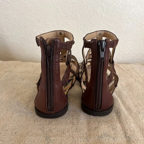 Lucky Brand Woman's Brown Beverlee Leather Gladiator Sandles Sz 8.5 - Picture 3 of 9